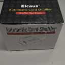 Eicaus Automatic Card Shuffler 1-4 Deck - Rechargeable 2500mAh Electric Card Shuffling Machine for Seniors & Family Game Night - Portable & Fast Shuffler for UNO, Poker, Blackjack, Phase 10 & Skip-Bo (Black and White)