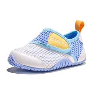 Toddler Wide Toe Box Shoes Baby Boys Girls First Walking Shoes Breathable Non-Slip Lightweight Tennis Casual Indoor Outdoor Sneakers Blue US 7 Toddler