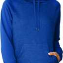 Hanes Women's Sport Performance Fleece Pullover Hoodie, Awesome Blue Solid/ Awesome Blue Heather, S