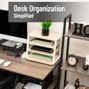 Mind Reader 4-Tier Desk Organizer, File Storage, Documents, Office, Metal, MDF, 14.5" L x 10.5" W x 12" H, White