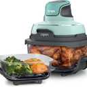 Ninja Crispi 4-in-1 Portable Glass Air Fryer Cooking System, 4 QT & 6 Cup Glass Containers with Storage Lids, Easy Meals, Microwave, Freezer & Dishwasher Safe, Air Fry, Bake, & More, Mint, FN101MT