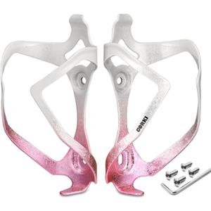 Bike Water Bottle Holder Bicycle Cage for Mountain Road MTB Gravel Adult Bikes Cycling Universal Carrier Rack 2 Pack Aluminum Alloy Ultralight Kettle Drink Accessories White Pink