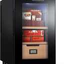 NEEDONE Electric Cigar Humidor 23L with Heating and Cooling Quiet Control System, Thermostatic Cabinet Humidor Box for 150 Counts, Spanish Cedar Wood Shelves & Drawer, Digital Hygrometer, Gift for Men