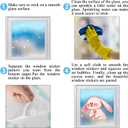 2 x JarThenaAMCS Extra Large Bunny Rabbit Easter Window Clings Colorful Watercolor Bunny Egg Double-Sided Glass Sticker Decals for Spring Home Party Wall Decor, 6 Sheets