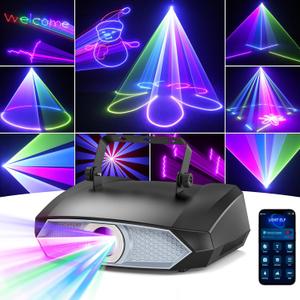 DJ Laser Light for Party,3D Animation Laser Machine,Multiple Control Functions,Support Manual Graffiti, Text Playback, and Personalized Programming,Suitable for DJ Parties, KTV Bars and Events