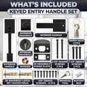 Front Door Lock Set with Deadbolt Zinc Alloy Body with MultiLayer Plating | Matte Black Front Door Handle and Deadbolt Set with Smooth, Quiet Turn Rust-Resistant, Reversible for Left and Right