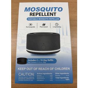 Mosquito Repellent Outdoor Patio, Portable Repellent Device Plant-Derived Mosquito Repeller, Rechargeable Personal Shield for Camping & Outdoor(2 Refills Included)