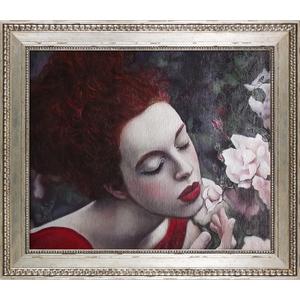 Perfume of White Roses with Versailles Silver King Frame, 25x21"