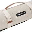 G GOOD GAIN Picnic Blankets Waterproof Extra Large - Outdoor Blanket Sand Free Foldable with Carry Strap for Beach, Camping, Park Grass, Hiking, Travel, Concerts(White Flower)