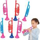 ArtCreativity 13" Plastic Trumpets  Set of 6 Colorful Kids Music Toys  Fun Noise Makers for Parties & Sports Events  Easy to Play & Great Gift for Toddlers, Boys & Girls