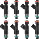 Fuel Injectors Set of 8 Compatible with Chevy 2007-2009 Avalanche Express Silverado Suburban 1500 GMC 2008-2009 Savana Yukon 5.3L V8 Replace 12594512 217-2436 FJ977 4Holes