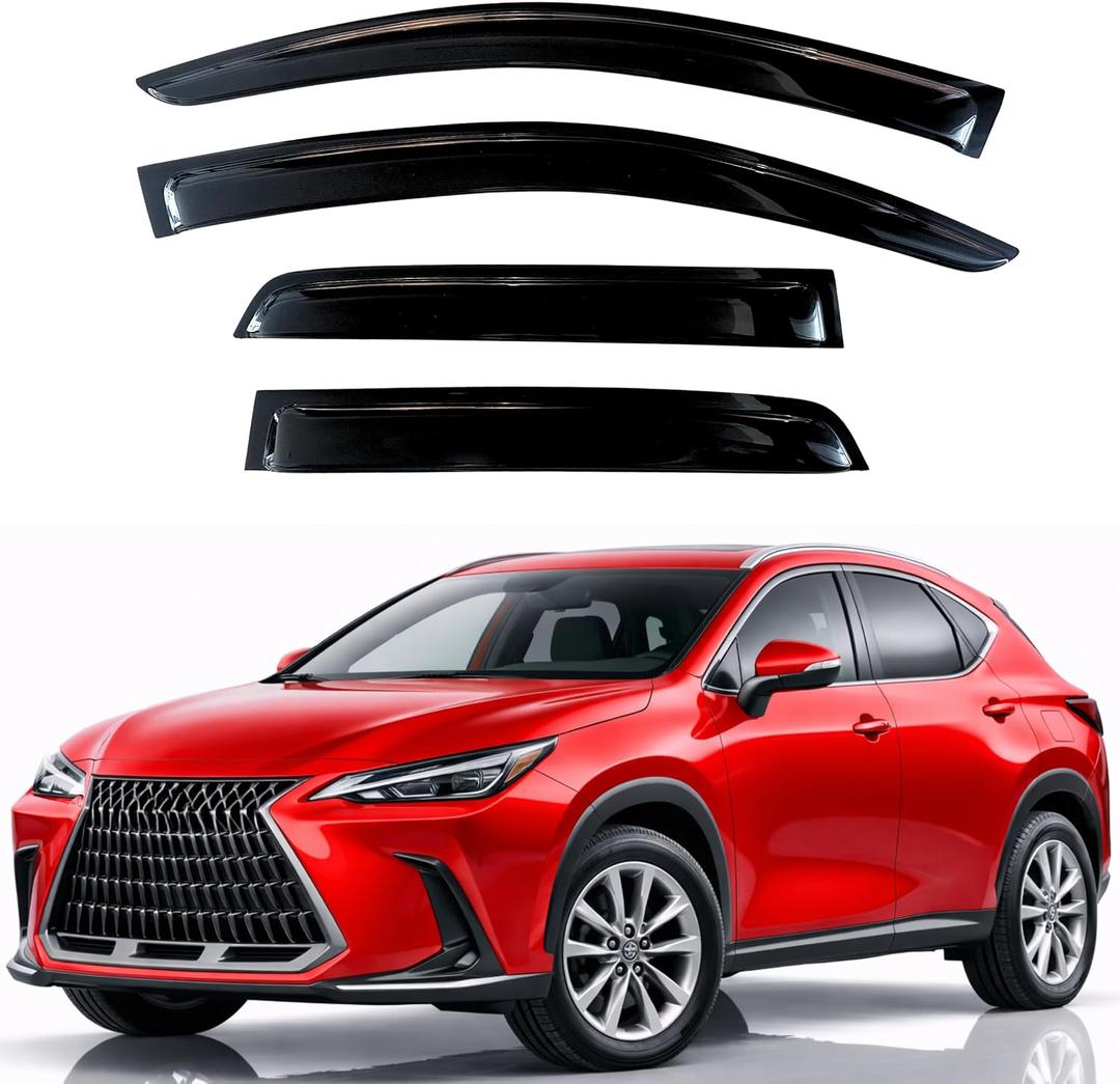 KPY Rain Guards Fit for 2022-2026 Lexus NX250 NX350 NX350h NX450h+, Out-Channel Window Visors Vent Wind Deflectors 4PC, Car Accessories for 22-26 Lexus NX Series