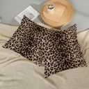 Leopard Pillow Covers 18x18 Inch Set of 2 Cheetah Brown Throw Pillows Skin Animal Print Pillow Cases Modern Decorative Pillows Outdoor Farmhouse Soft Cotton Cushion Case Decor for Couch Sofa