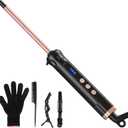 3/8 Inch Curling Iron Wand for Long Short Hair, Small Ceramic Barrel Hair Curler with Adjustable Temperature, 9mm Mini Curling Irons for Springy Spiral Tight Curls, Dual Voltage