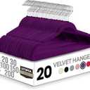 Utopia Home Velvet Hangers 20 Pack - Non-Slip Suit Hangers with 360 Degree Rotatable Hook - for Pants, Coats, Shirts & More (Purple)