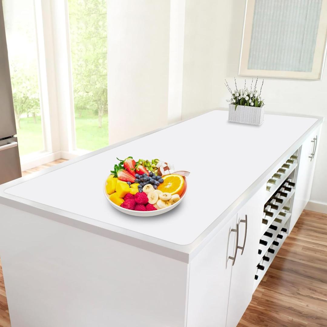 Extra Large Silicone Mat, 96x36 Heat Resistant Mats for Countertop, Cuttable Waterproof Kitchen Counter Mat, Multipurpose Countertop Protector Mat, Silicone Mats for Kitchen Counter (Translucent)