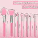 14-Piece Silicone Brush Applicator kit, 5.1-5.7 Inch Face Mask Brush, Non-Absorbent Brushes for Resin, Soft Silicone Head for Foundation, Mask, Skincare Application, Pink (7 Shapes, 2 Each)