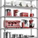 M MZG 3500LBS 59" W 5 Tier Storage Shelves Rack Metal Wire Shelving Unit, Storage Standing Shelf Organizer for Laundry Bathroom Kitchen Pantry Closet Garage, Chrome 17.7" D x 59.1" W x 70.4" H
