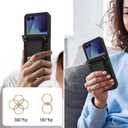 Phone Case for Samsung Galaxy Z Flip 6 5G 2024 Wallet Cover With Ring and Crossbody Wrist Strap Lanyard Credit Card Holder Slot Stand Cell leather Purse ZFlip6 Z6 G Flip6 Women Men Girls Black