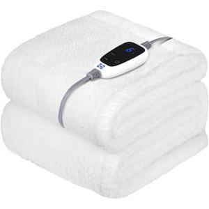 Sealy Electric Blanket Heated Throw 50"x60" Soft Double Sherpa Super Cozy with 6 Fast Heating Levels & 2-10 Hours Auto-Off, Over-Heat Protection, Machine Washable, Ivory Sealy Electric Blanket Heated Throw 50"x60" Soft Double Sherpa Super Cozy with 6 Fast Heating Levels & 2-10 Hours Auto-Off, Over-Heat Protection, Machine Washable, Ivory