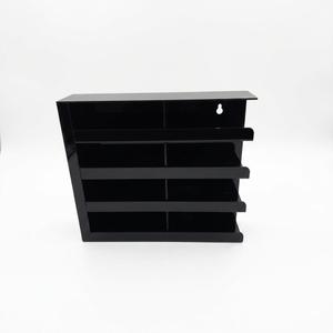 Black Premium Acrylic Wall Mounted Salon Nail Polish Rack, 4 Tier Display Shelf Storage Organizer