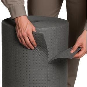 SmoothNovelty 30" W x 150' l Oil Absorbent Mat Roll Oil Pads Absorbs up to 40.2 Gallons Heavyweight Mat Roll for Protecting Home Garage Basement(Gray)