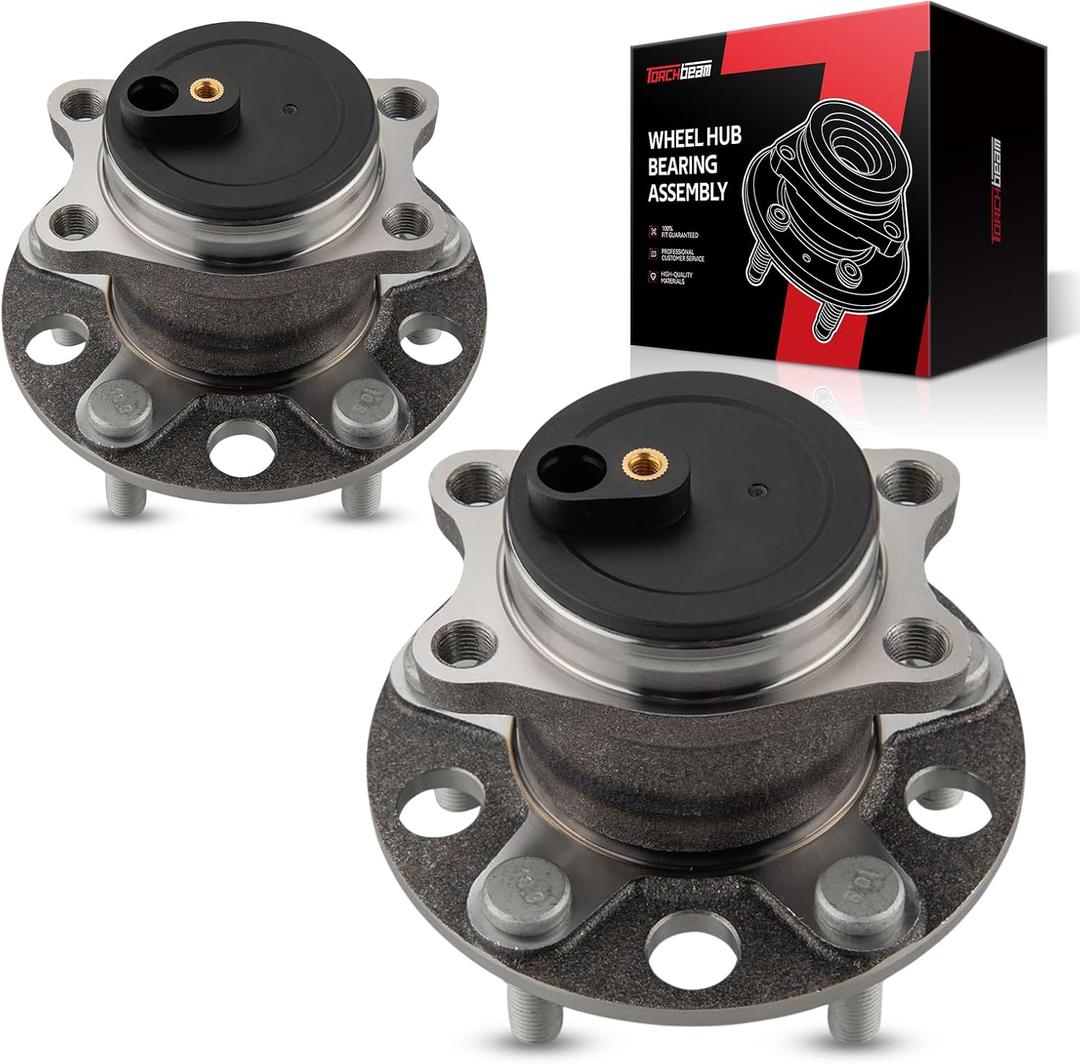 Torchbeam Pair 512332 Rear Wheel Hub Bearing Assembly for 2008-2014 Dodge Avenger, 2007-2017 Jeep Patriot, 2011-2014 Chrysler 200, Dodge Caliber, Jeep Compass, Wheel Bearing 5 Lugs