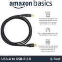 Amazon Basics 24-Pack High-Speed USB 2.0 Cable, USB-A to USB-B for Printers or External Hard Drive, Gold-Plated Connectors, 6 Foot, Black