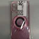 Compatible with iPhone 16 Pro Max Case with Stand for Women, (2 in 1 Clear or Glitter Case), Cute Bling Sparkle Ring Holder Kickstand, Rhinestones Camera Protector, [Compatible with Magsafe], Pink