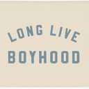 Long Live Boyhood Boys Room Decor - Linen Banner Wall Hanging Canvas Banner Flag Decor for Toddler Boy Room Nursery Playroom (Blue-Beige)