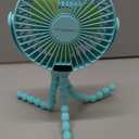 SWEETFULL Portable Stroller Fan with Display 4000mAh Battery Powered Mini Clip On Fan, 4Speed Rechargeable Small Personal Cooling for Baby Car Seat Crib Travel  Cyan