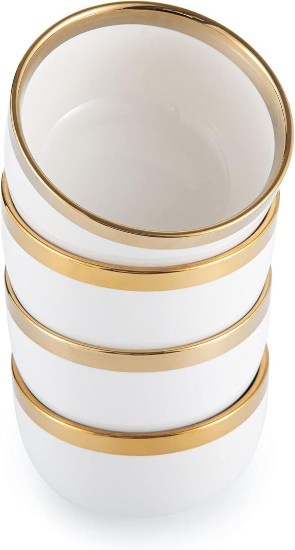 4.3-Inch Porcelain Ceramic Bowls for Kitchen, White Serving Bowls for Soup Pasta Salad Fruit Snack Noodles Ice Cream White Rice Cereal Bowl 11 oz Dinnerware Sets (Set of 4) 4.3-Inch Porcelain Ceramic Bowls for Kitchen, White Serving Bowls for Soup Pasta Salad Fruit Snack Noodles Ice Cream White Rice Cereal Bowl 11 oz Dinnerware Sets (Set of 4)