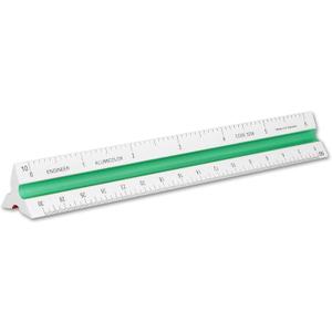 2 x Alumicolor Aluminum Engineer Color-Coded Solid Drafting Scale, 6IN, Silver