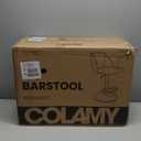 COLAMY Bar Stools Set of 2, Modern Swivel Bar Chairs, Adjustable PU Leather Upholstered Barstools Counter Height with Full Backrest for Bar, Dining Room, Kitchen Island, Black