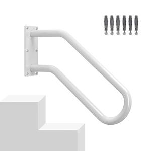 Hand Rails for Outdoor 1-2 Steps, Indoor Stairs, Bathroom, Wall Mount Non-Slip U-Shape Stair Hand Railing White 1 Pack