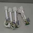 4PCS Christmas Electric Window Candle Lights with Gold Base Outlet, 5FT Window Candle Lights Cord with 0.6W C26 Clear Bulb On/Off Switch Plug-in 4 Suction Cups for Christmas Window Home Decoration