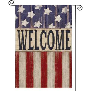 AVOIN colorlife Patriotic 4th of July Garden Flag 12x18 Inch Double Sided Outside, Memorial Day Retro American Stars and Stripes Welcome Yard Outdoor Decoration (Multi) AVOIN colorlife Patriotic 4th of July Garden Flag 12x18 Inch Double Sided Outside, Memorial Day Retro American Stars and Stripes Welcome Yard Outdoor Decoration (Multi)