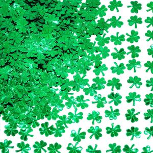 Green Party St. Patrick's Day Shamrock Sequins Sprinkles Irish Clover Party Decorations, 60g (2.2cm)