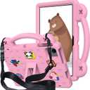 for Revvl Tab 2 Case 10.1 inch 2025, Kids EVA Tablet Cover with Strap Stand Handle, for Tmobile Revvl Tab 2 5G Case, Pink