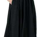 The Drop Women's Melody Cap Sleeve Tie Front Cotton Dress (Black)
