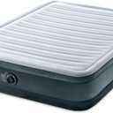 Intex Mid-Rise Air Mattress Bed with Built-in Pump, Dura-Beam Deluxe Comfort Plush, Queen - Portable Luxury Travel Airbed for Adults, Camping, Guests (Grey)