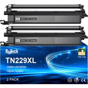 TN229 Black Toner Cartridge,2 Pack Compatible for Brother TN229XL TN229XXL MFC-L3780CDW HL-L3280CDW MFC-L3765CDW HL-L3220CDW MFC-L3720CDW HL-L3295CDW HL- L3300CDW HL-L8245CDW Printer