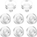 Hotop 8 Pieces Glass Cabinet Knobs Crystal Pulls Gold Cabinet Dresser Handle Bulk Brass Drawer Pull for Furniture Kitchen Cupboard Hardware Office Nightstand Decor (Crystal Style) (['Clear'])