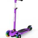 Multicolor Kids Scooter for Ages 3-12, 3 Wheel Lean to Steer Scooter with LED Light-Up Wheels, Adjustable Handlebar, Detachable Easy Storage for Boys & Girls