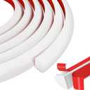 MYFAMIREA Flexible Quarter Round Molding 120 Inch Peel and Stick Rubber Quarter Round Trim Molding Self Adhesive Bendable Edge Trim for Wall Edge Corner Countertop Bathroom Kitchen Floor, White