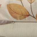 Bonhause Fall Throw Pillow Covers 18 x 18 Inch Hello Autumn Maple Leaves Wreath Plaid Decorative Pillow Cases for Couch Sofa Bed Home Hello Autumn Fall Decor Set of 4