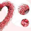 idyllic Heart Valentine Wreath Handmade Red Berry Leaves Heart Shaped Wreath Rustic Twig for Door Decorative 18 Inches Wedding Valentine Decoration