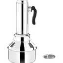 Stainless Steel Puttu Maker with Steamer Plate, Steel Stick & Lid, Traditional Puttu Kudam for South Indian Cooking, Long Size 7 Inch (1 Unit)