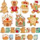 Christmas Ornaments Art and Crafts for Kids - 28pcs DIY Christmas Cutouts with Gingerbread Cookies Man House Christmas Stickers for Tree Home Xmas Party Favors Decorations