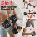FITPLAM Adjustable dumbbell set,20/35/45/55/70/90lbs Free Weights set with upgraded nut, 5 in 1 Weight Set Used as Kettlebells, Barbell, Push up Stand, Fitness Exercise for Home Gym Suitable Men/Women
